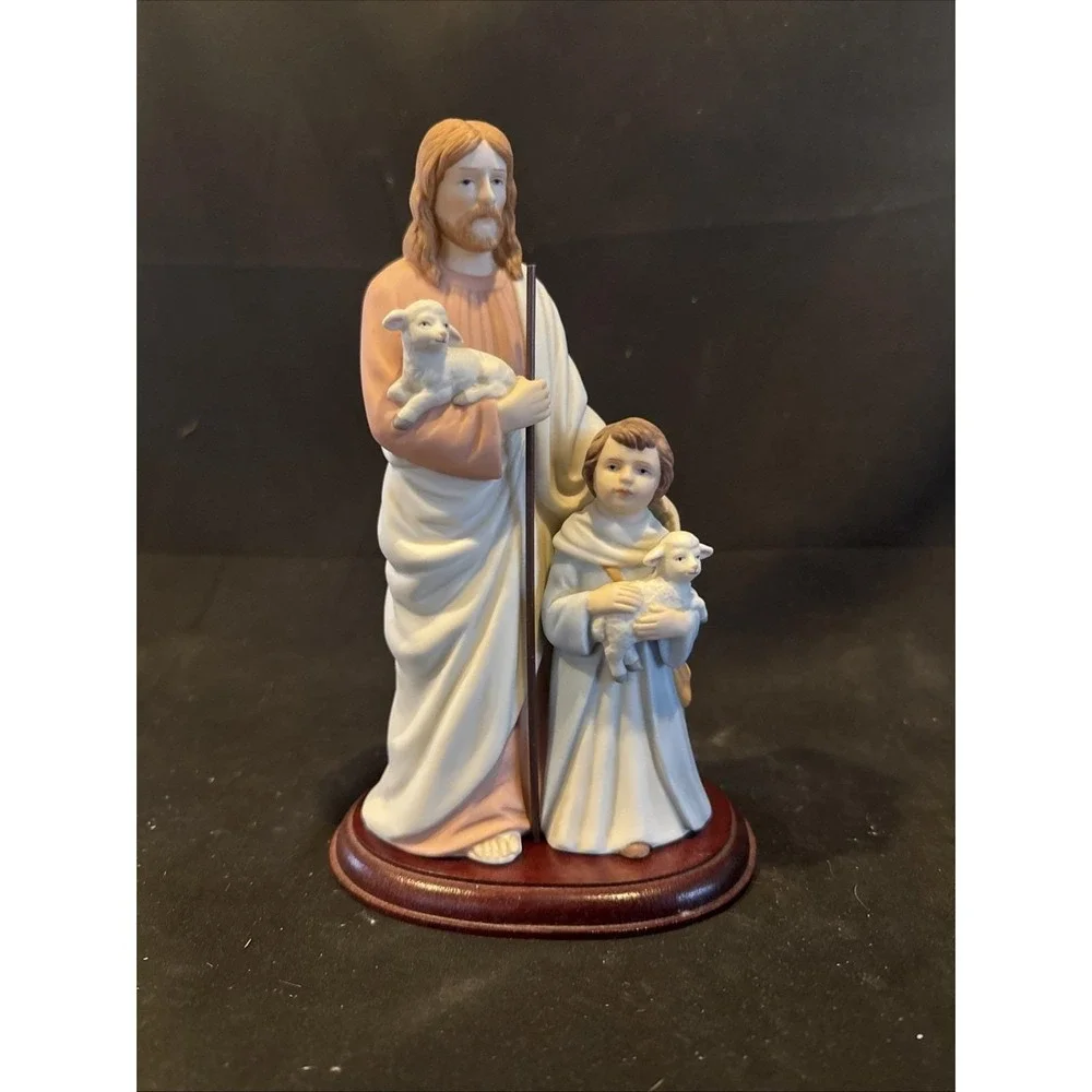 Homeco The Good Shepherd Greatest Stories Ever Told Jesus Figure Porcelain Vtg.